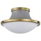 Nuvo Lafayette 1-Light Flush Mount 14 in. Gray/Natural Brass White Opal Glass 60/7915 - alternate 1